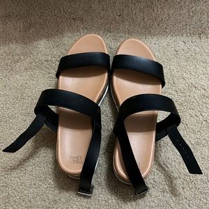 Black platform sandals